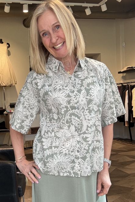 Hovedbilde Marco Polo bluse i print med kort arm