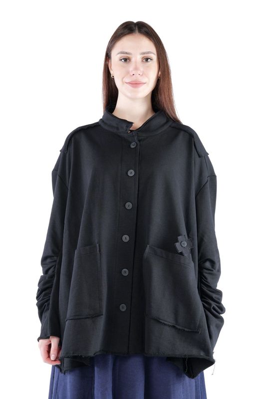PLU BOXY BLACK SWEAT JACKET